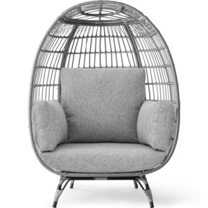 Spacious Wicker Egg Chair for Indoor and Outside Patio Rest